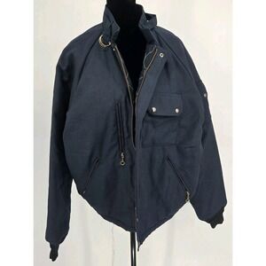 Vtg Workrite 3155NN Bomber Jacket Large Navy Nomex IIIA Quilted USA Made